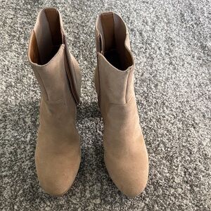 Donald J. Pliner Taupe Suede Ankle Boots